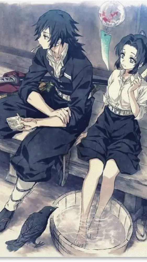ai character: Giyu x Shinobu background