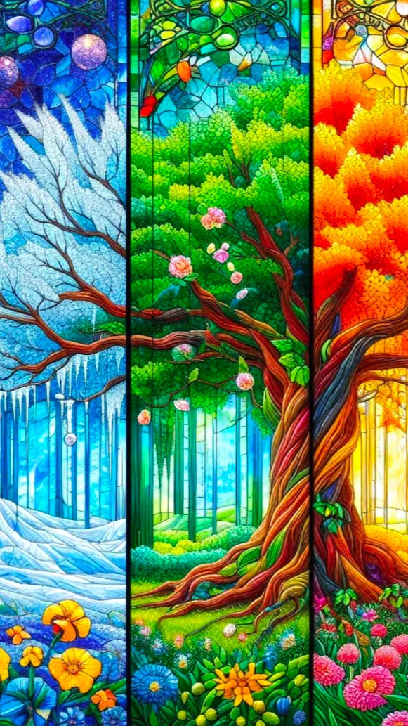 ai character: Season Realms background