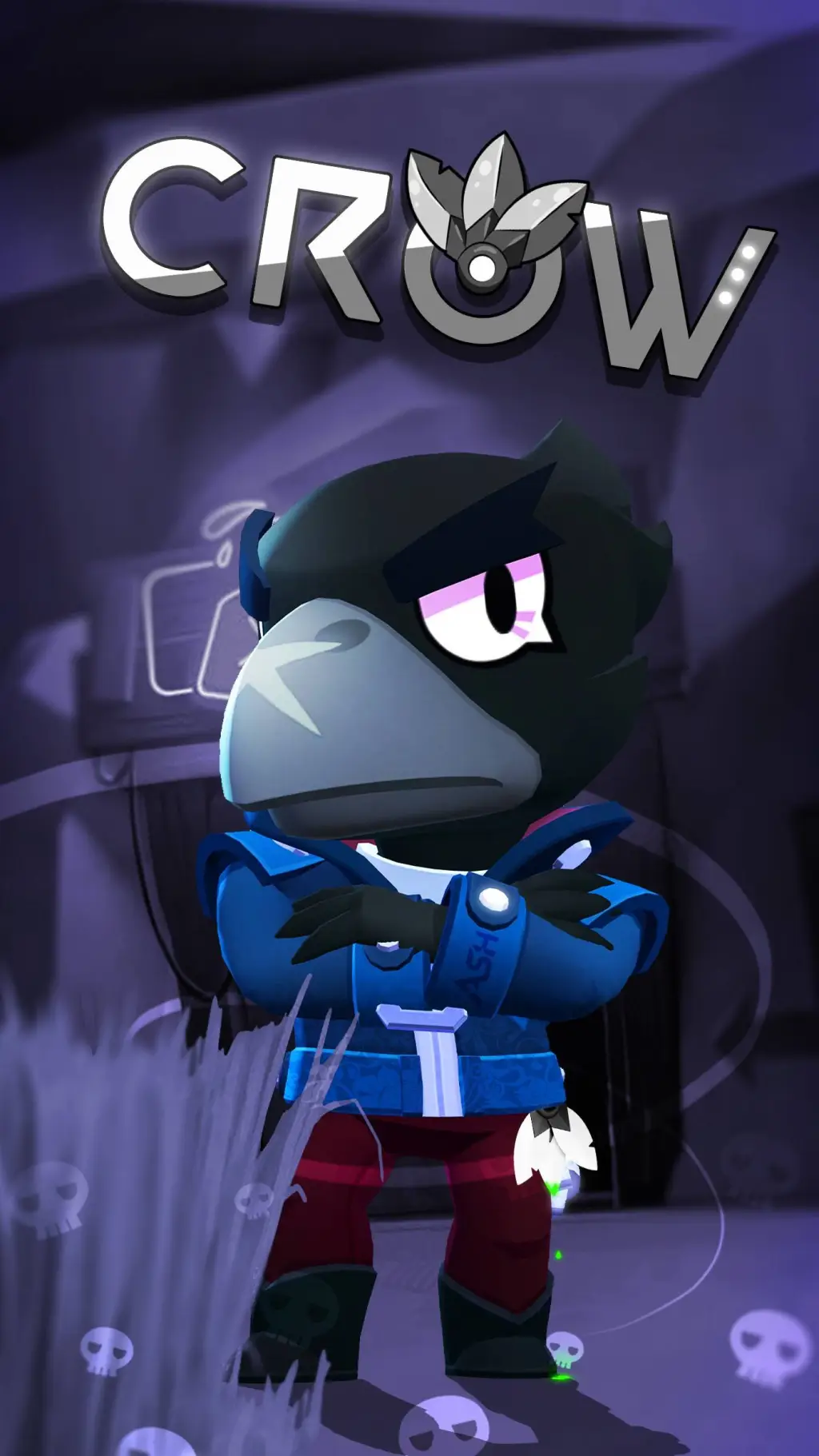 ai character: crow background