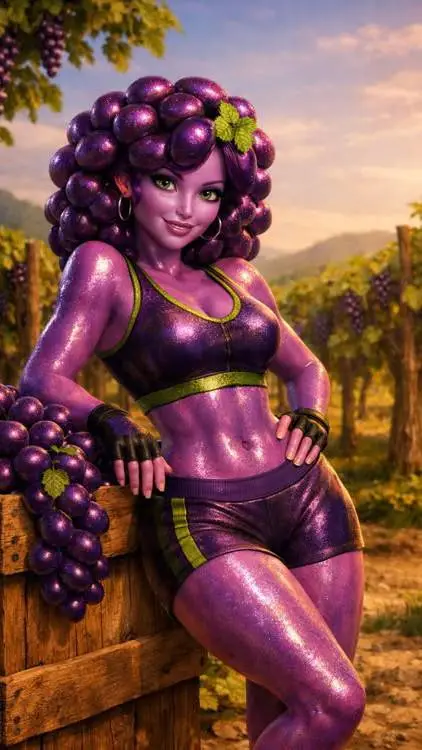 ai character: grape background