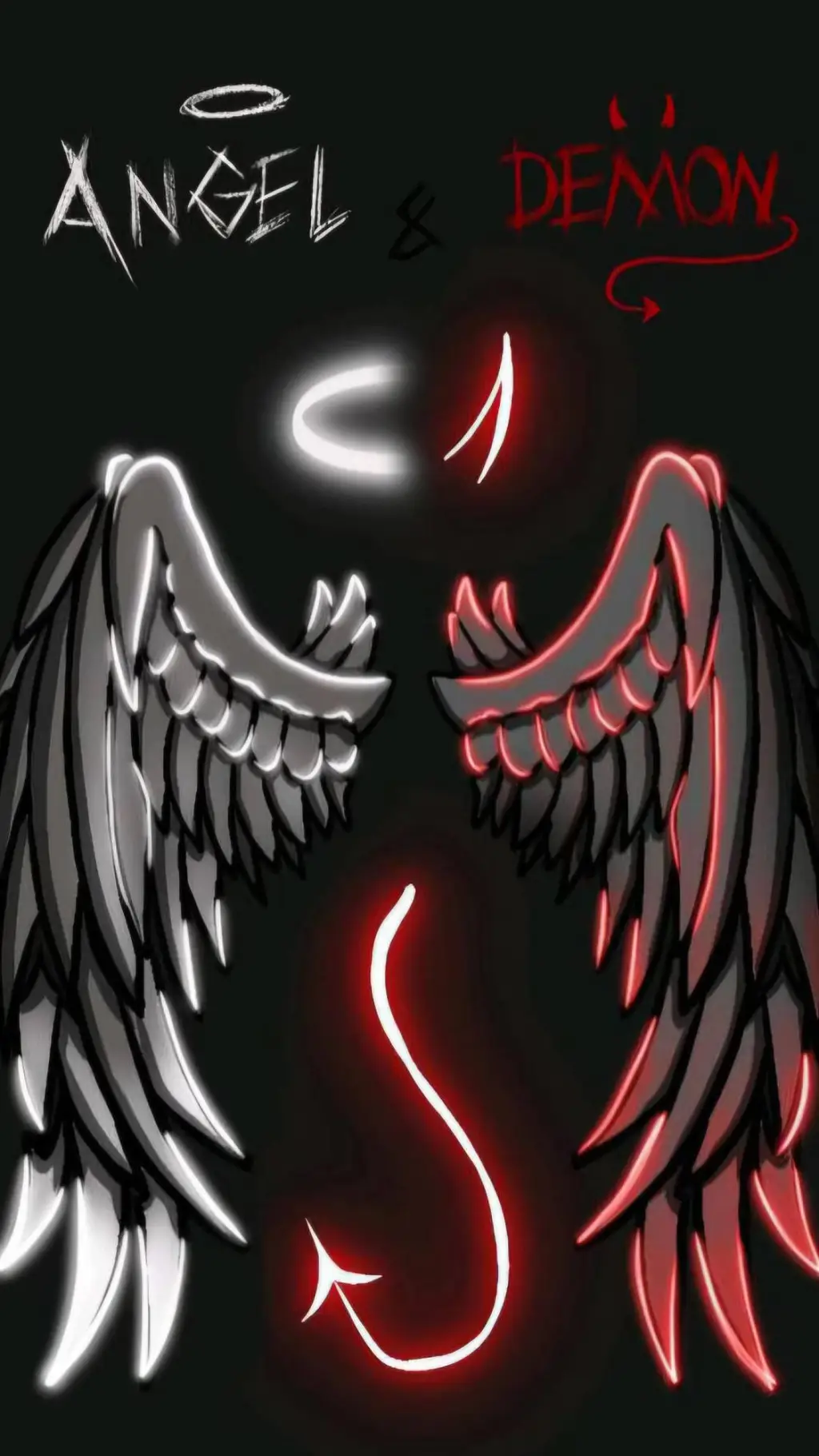 ai character: angel vs demon background