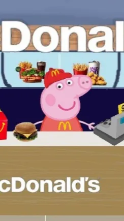ai character: Peppa  background