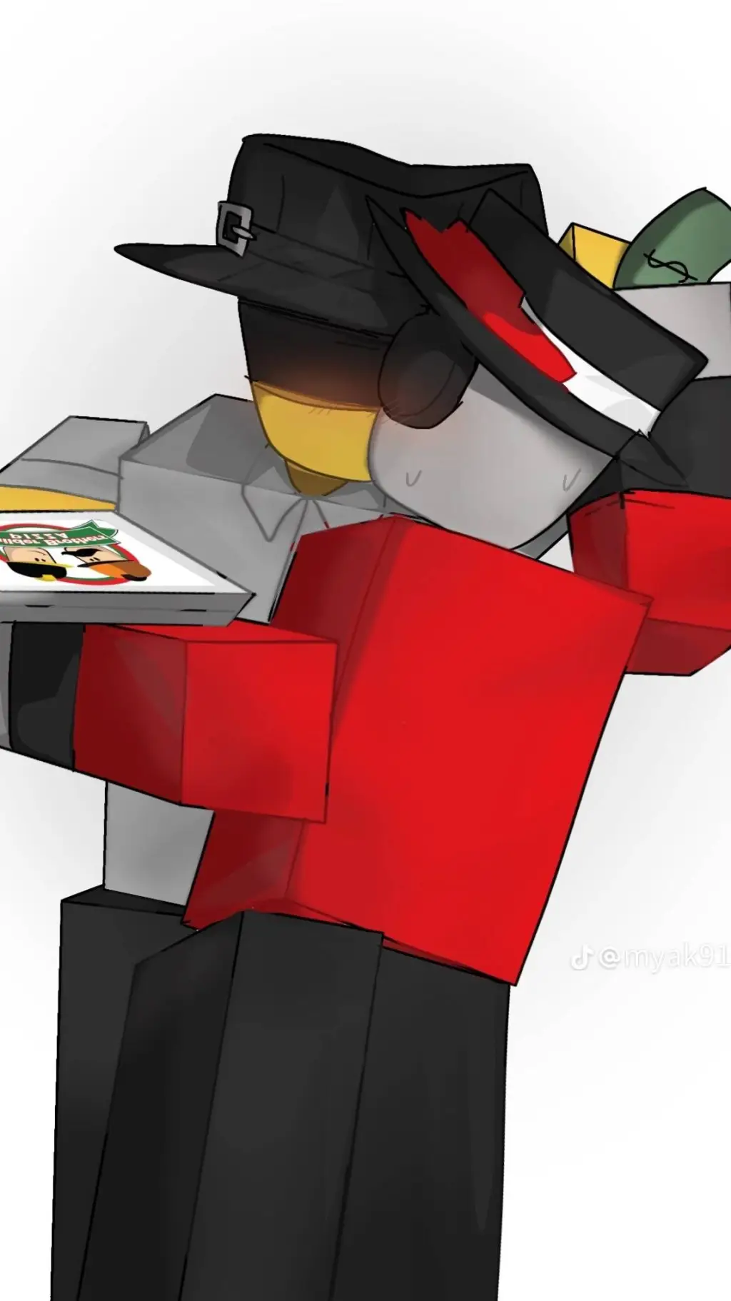 ai character: doublefedora  background