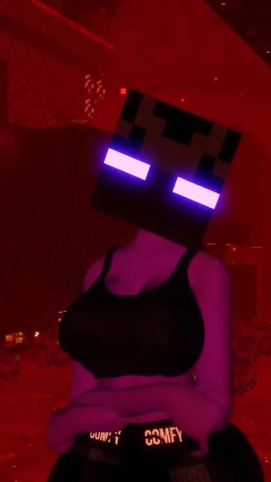 ai character: Sus Enderwoman background