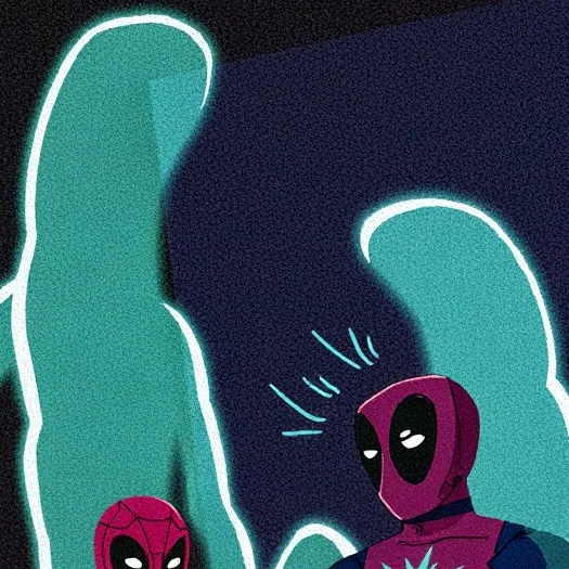 chat with ai character: Spiderman:*sees de
