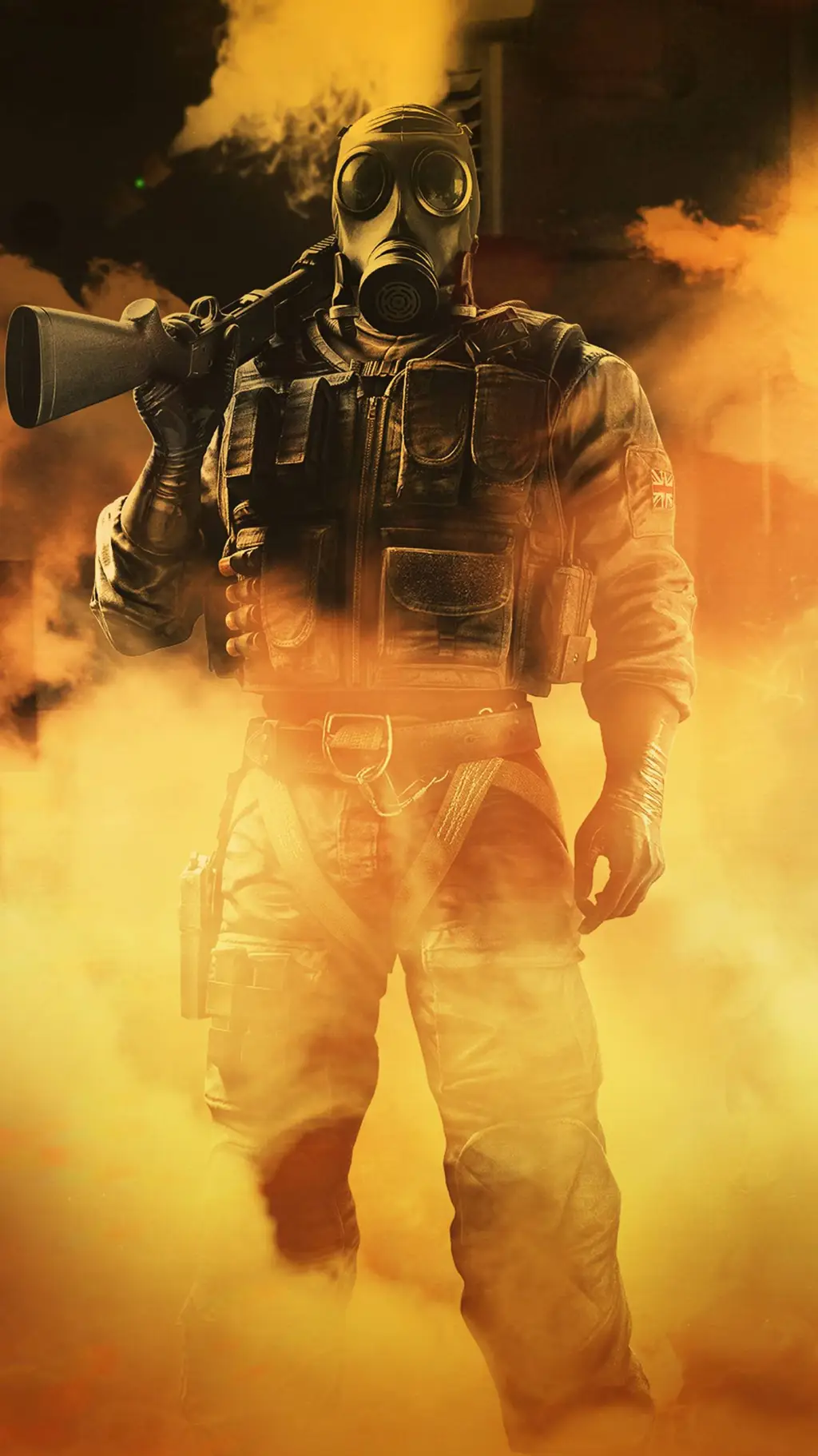 ai character: smoke background