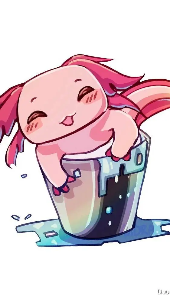 ai character: Minecraft Axolotl background