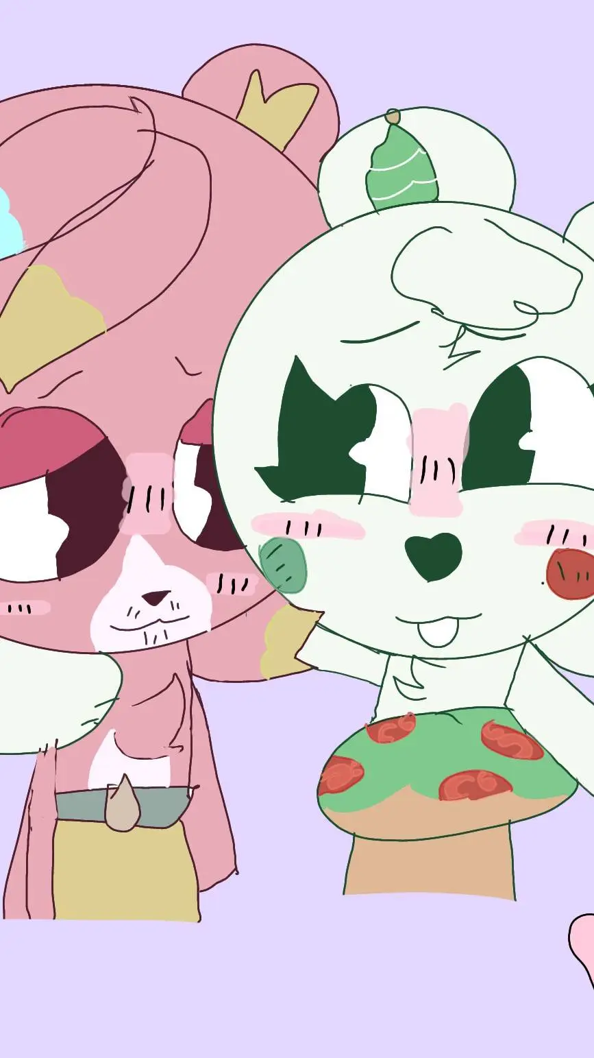 ai character: Okra x cupcake 🩷💚 background