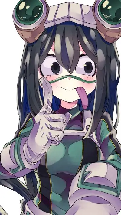 ai character: tsuyu 🖤💚❤ background