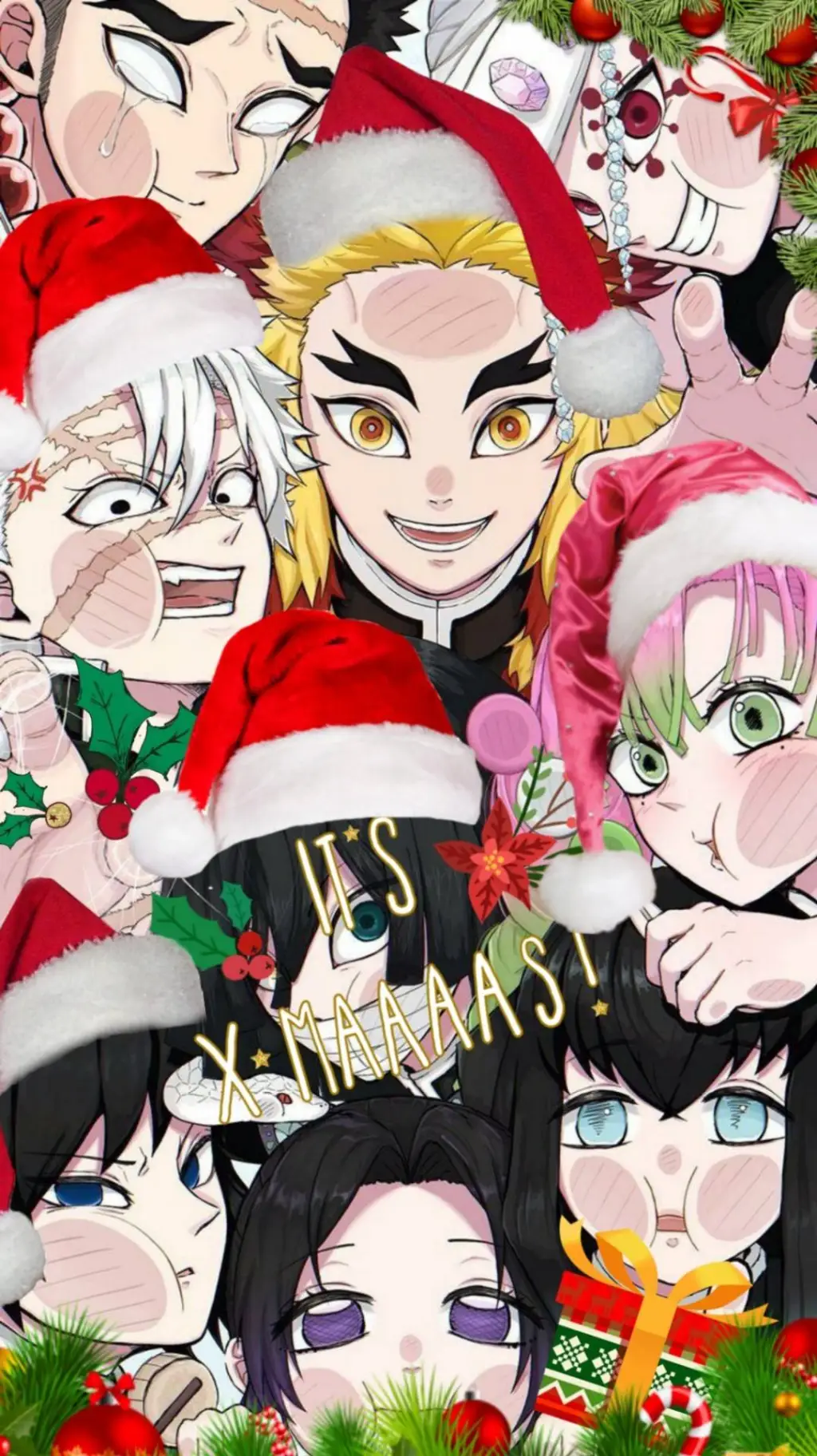 ai character: Kny Christmas  background