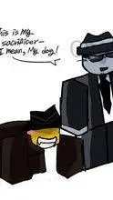 ai character: doublefedora!  background