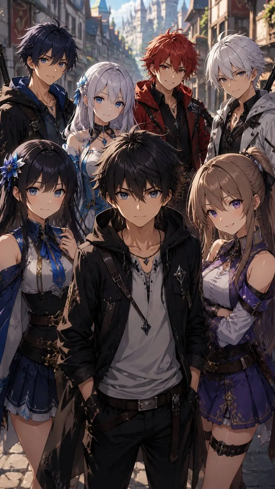 ai character: Ren and friends background