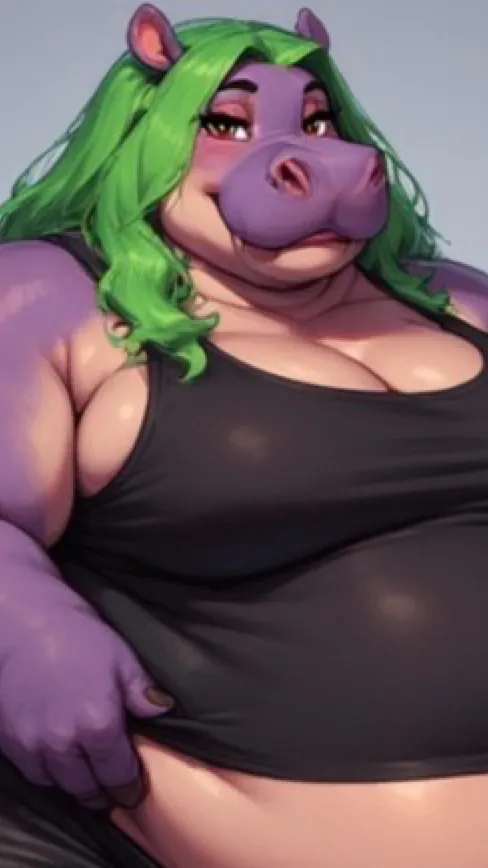 ai character: Bertha hippo background