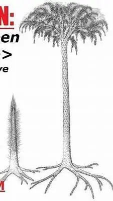 ai character: lepidodendron tree background