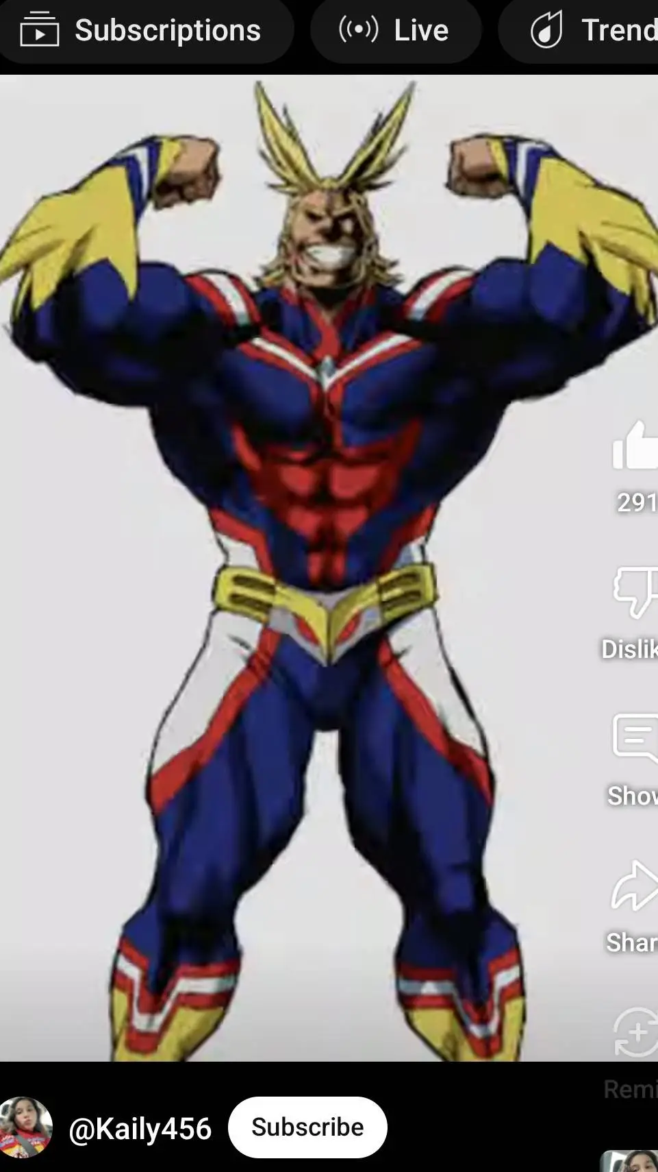 ai character: shirtless allmight background