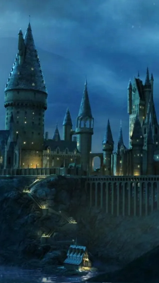 ai character: Hogwarts christmas background