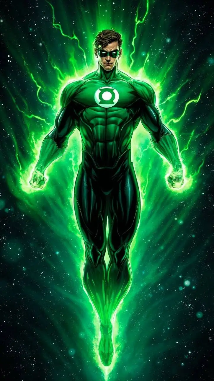 ai character: Green lantern  background