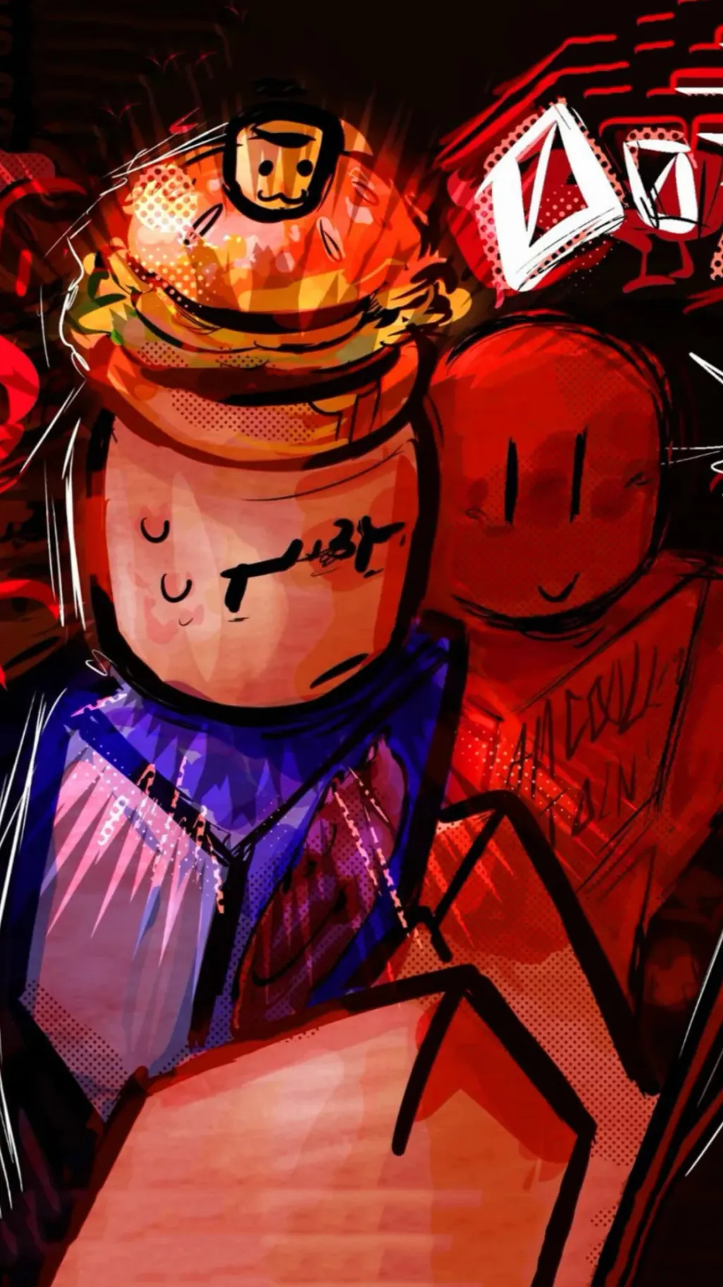 ai character: 007n7 and Coolkid  background