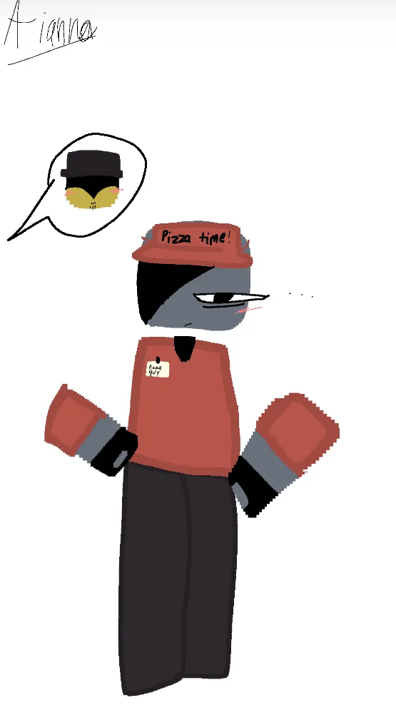 ai character: Pizza guy  background