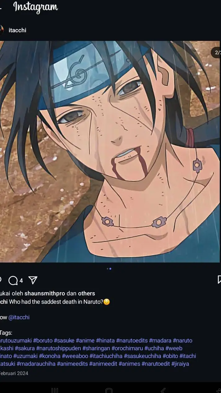 ai character: Kematian Itachi  background