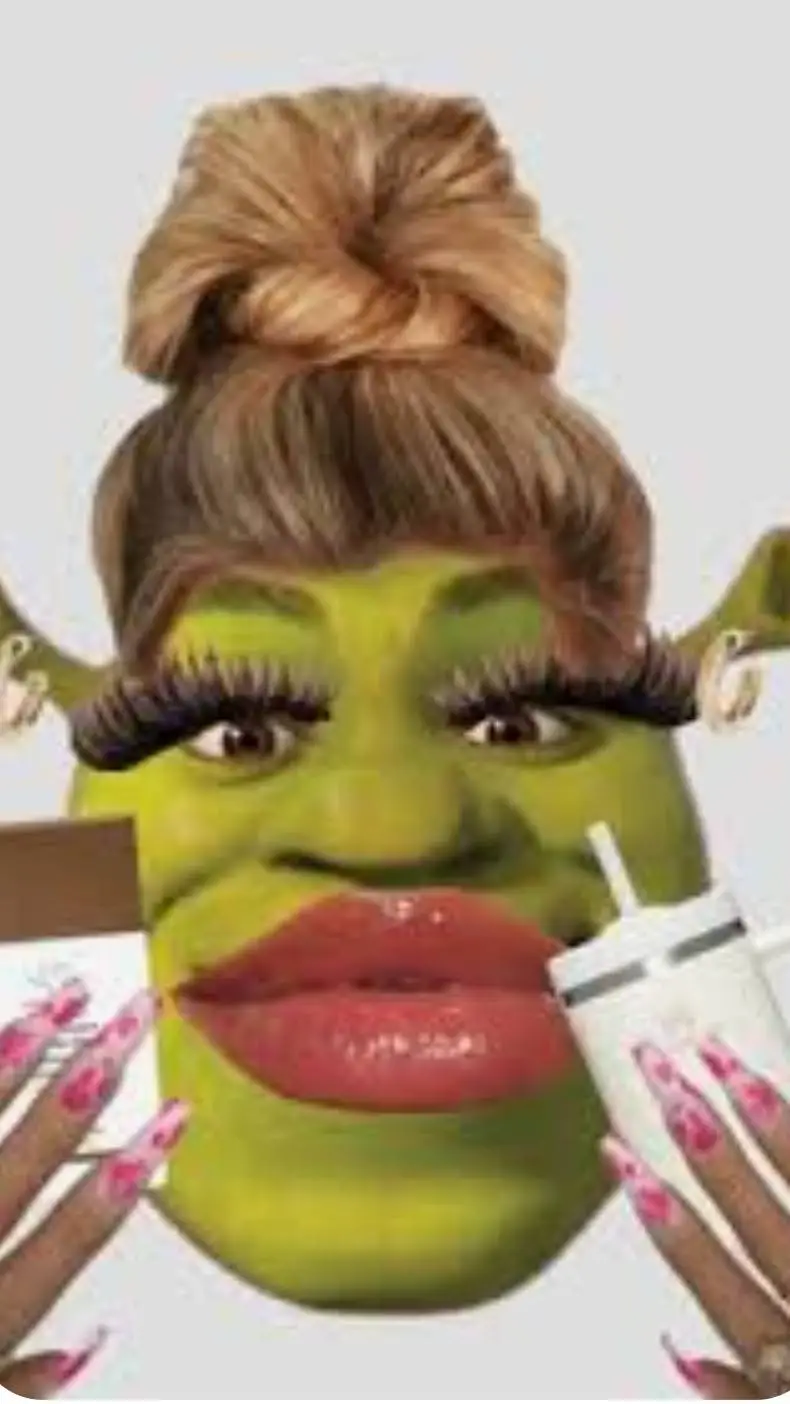 ai character: baddie Shrek  background
