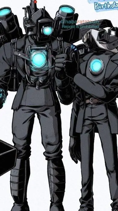 ai character: titan camera man  background