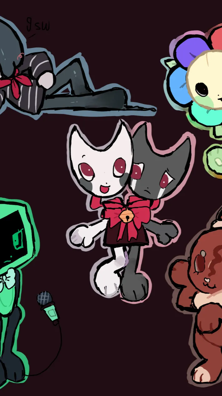 ai character: DANDYS WORLD ! ! background