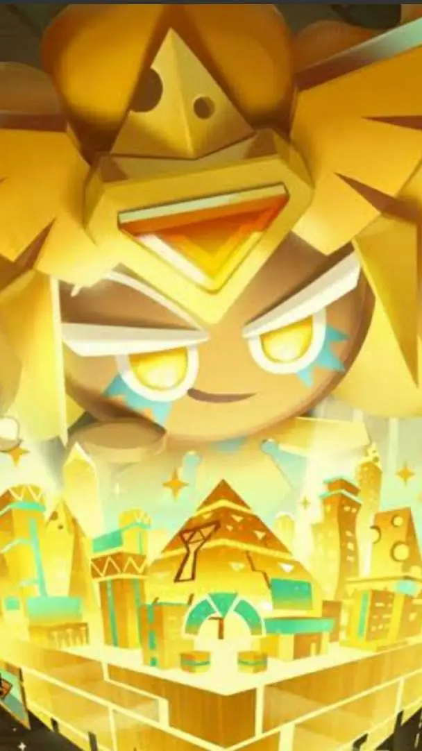 ai character: golden cheese background