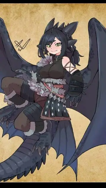 ai character: fem toothless  background