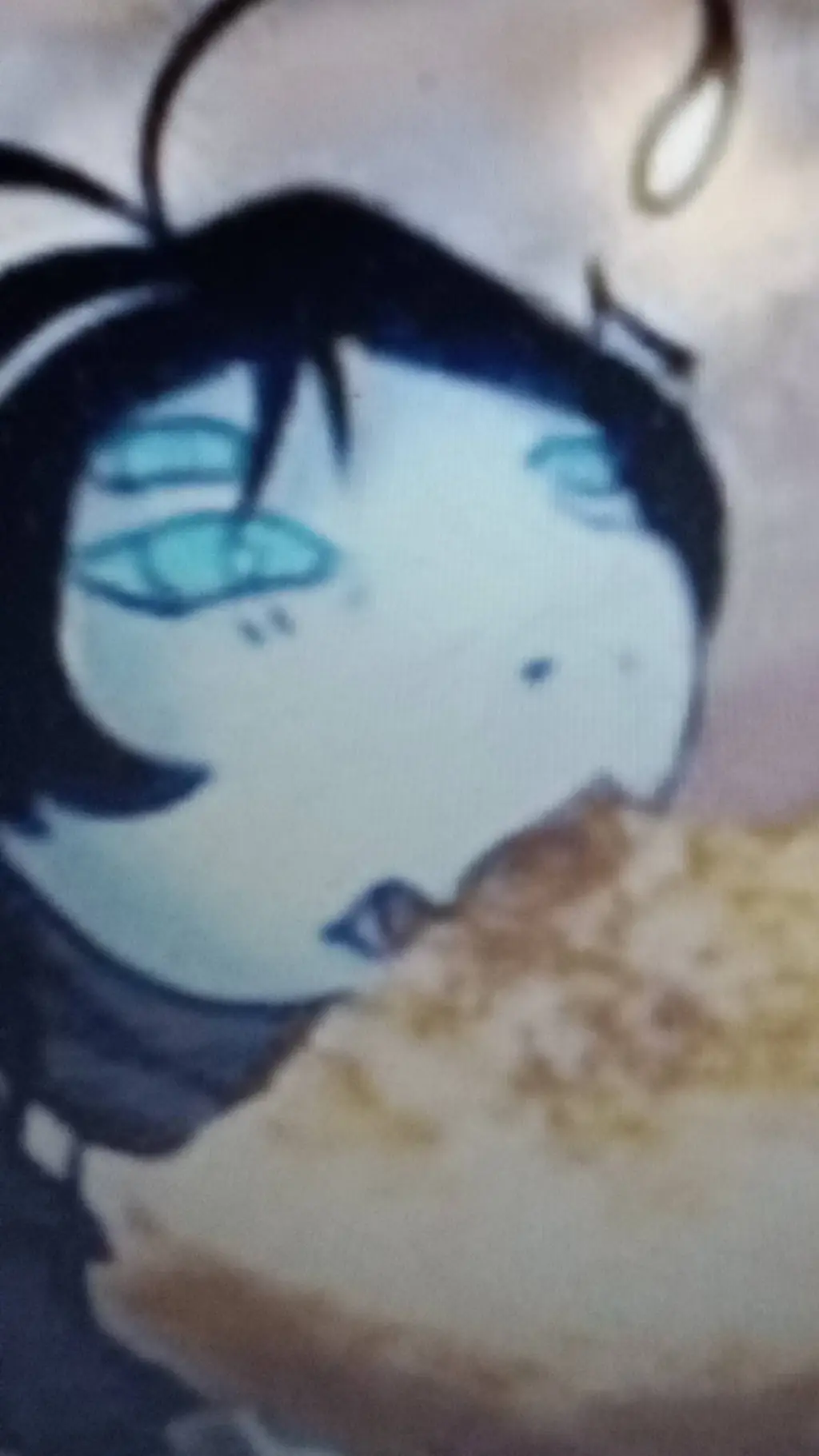 ai character: Sebastian eating background