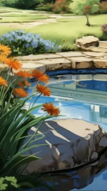 ai character: momo lake house background