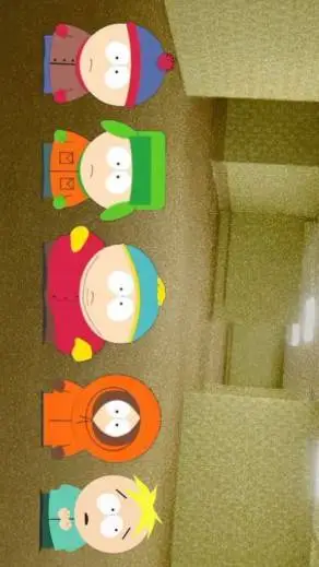 ai character: Southpark backroom background