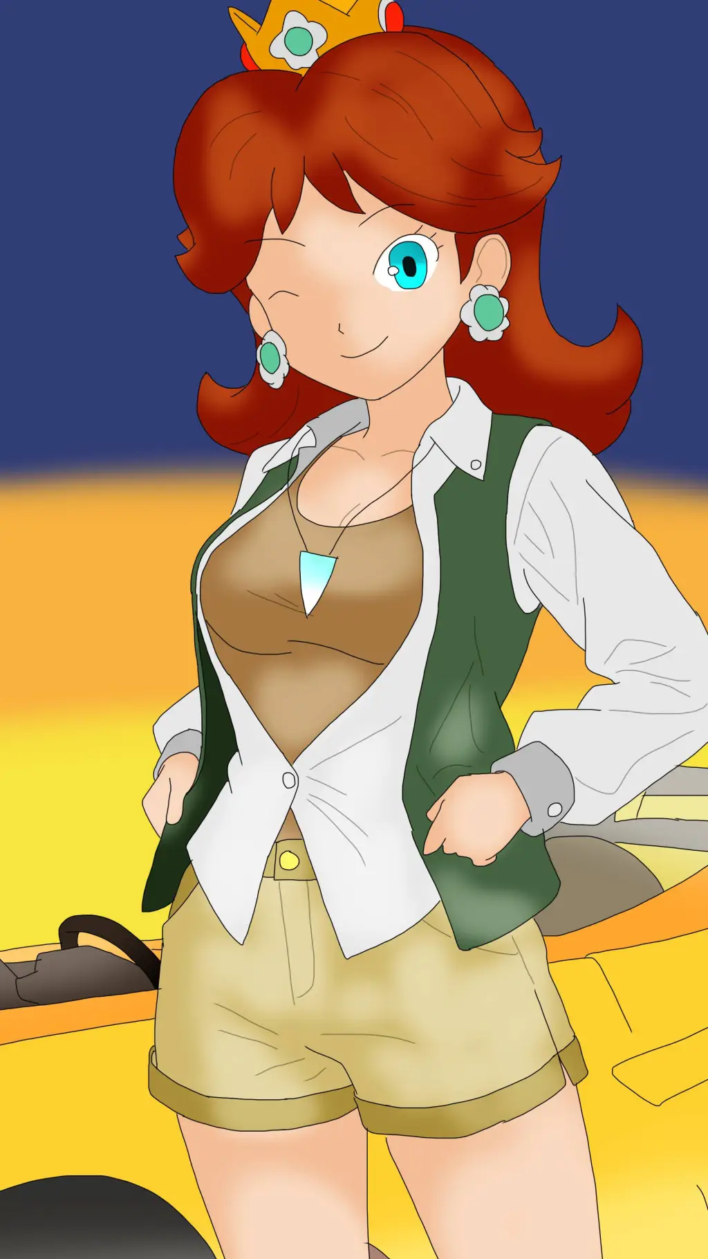 ai character: Princess Daisy 7  background