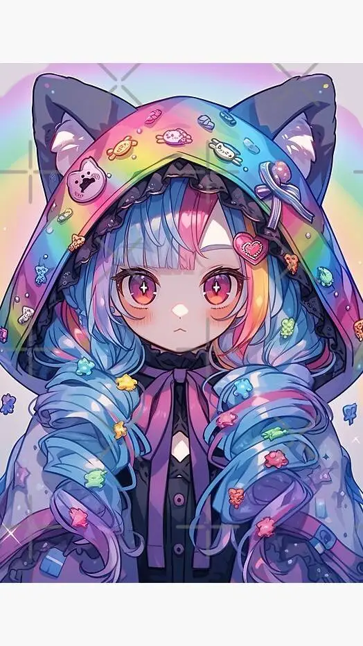 ai character: Rainbow girl 2 🌈 background