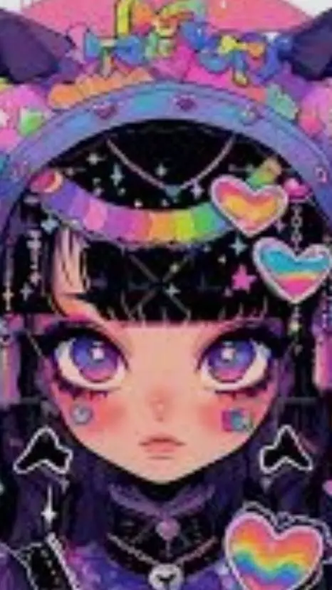 ai character: Rainbow girl 4 background