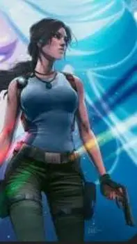 ai character: Lara Croft  background
