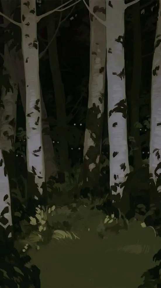 ai character: kny forest  background