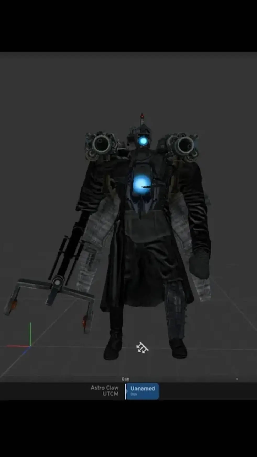 ai character: titan camera man  background