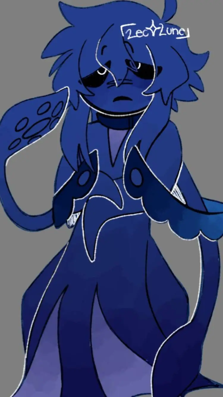 ai character: blue imaginary  background
