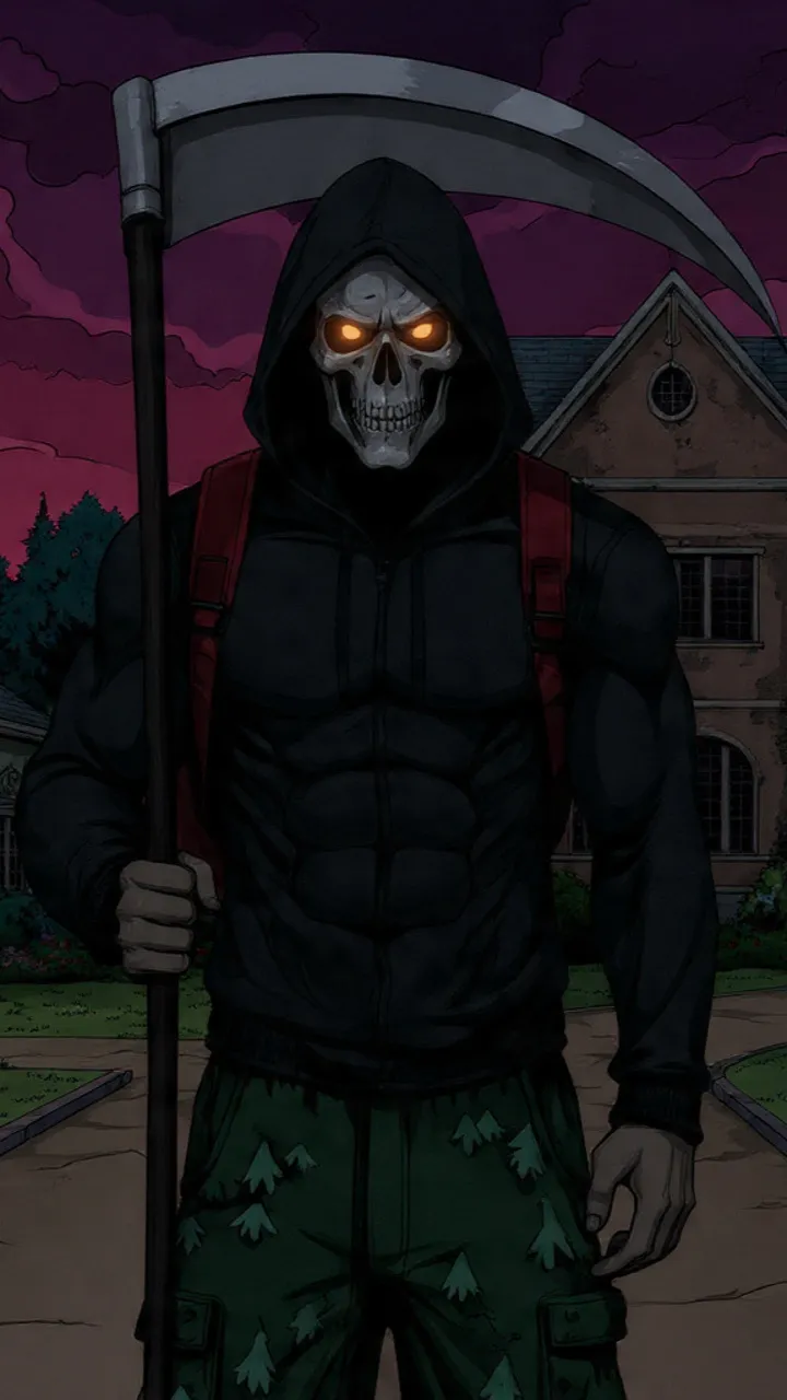 ai character: Grim Reaper  background