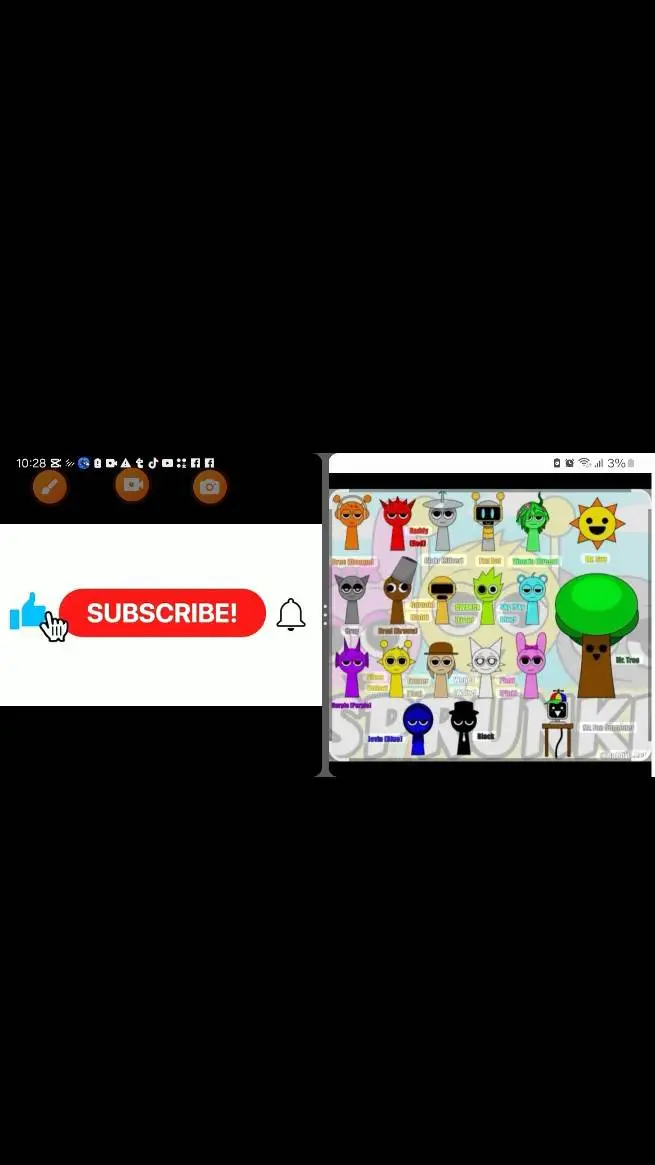 ai character: Subscribe Sprunki! background