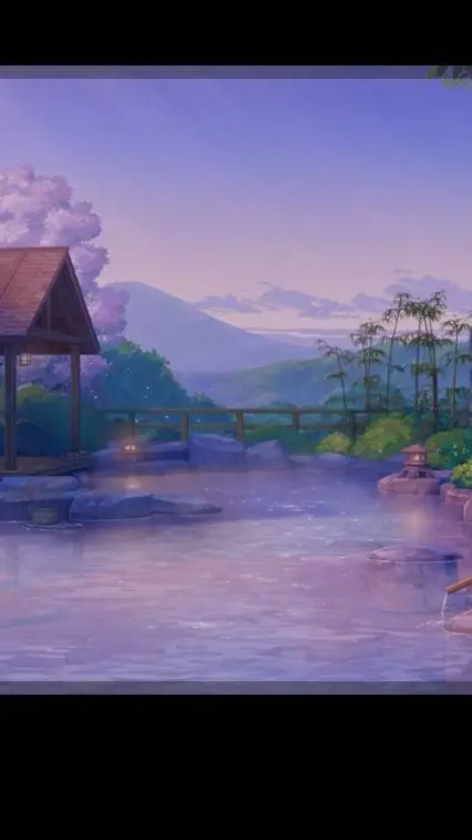 ai character: OP Hot spring background