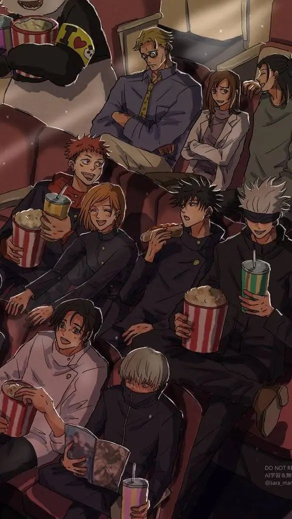 ai character: JJK MOVIE THEATER  background