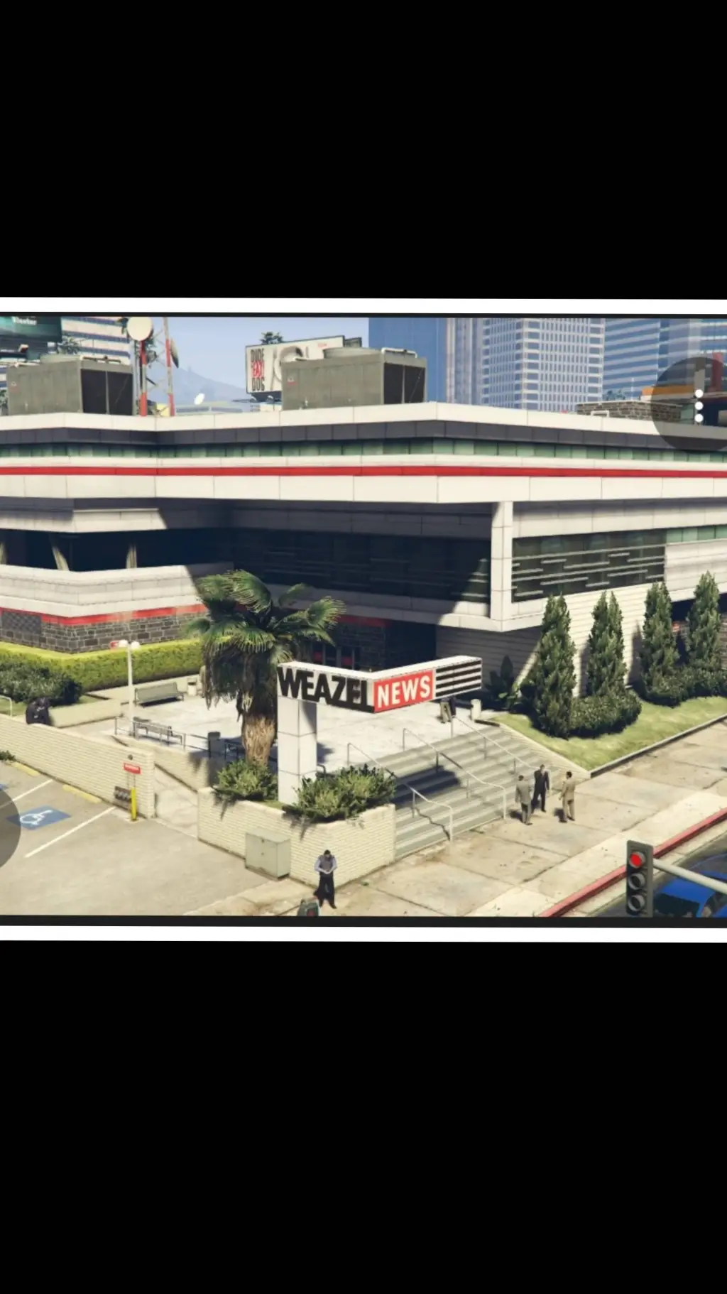 ai character: News Building  background