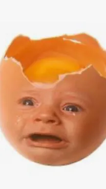 ai character: Sad egg baby background