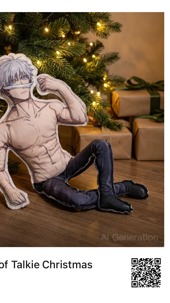 ai character: Gojo plushy background