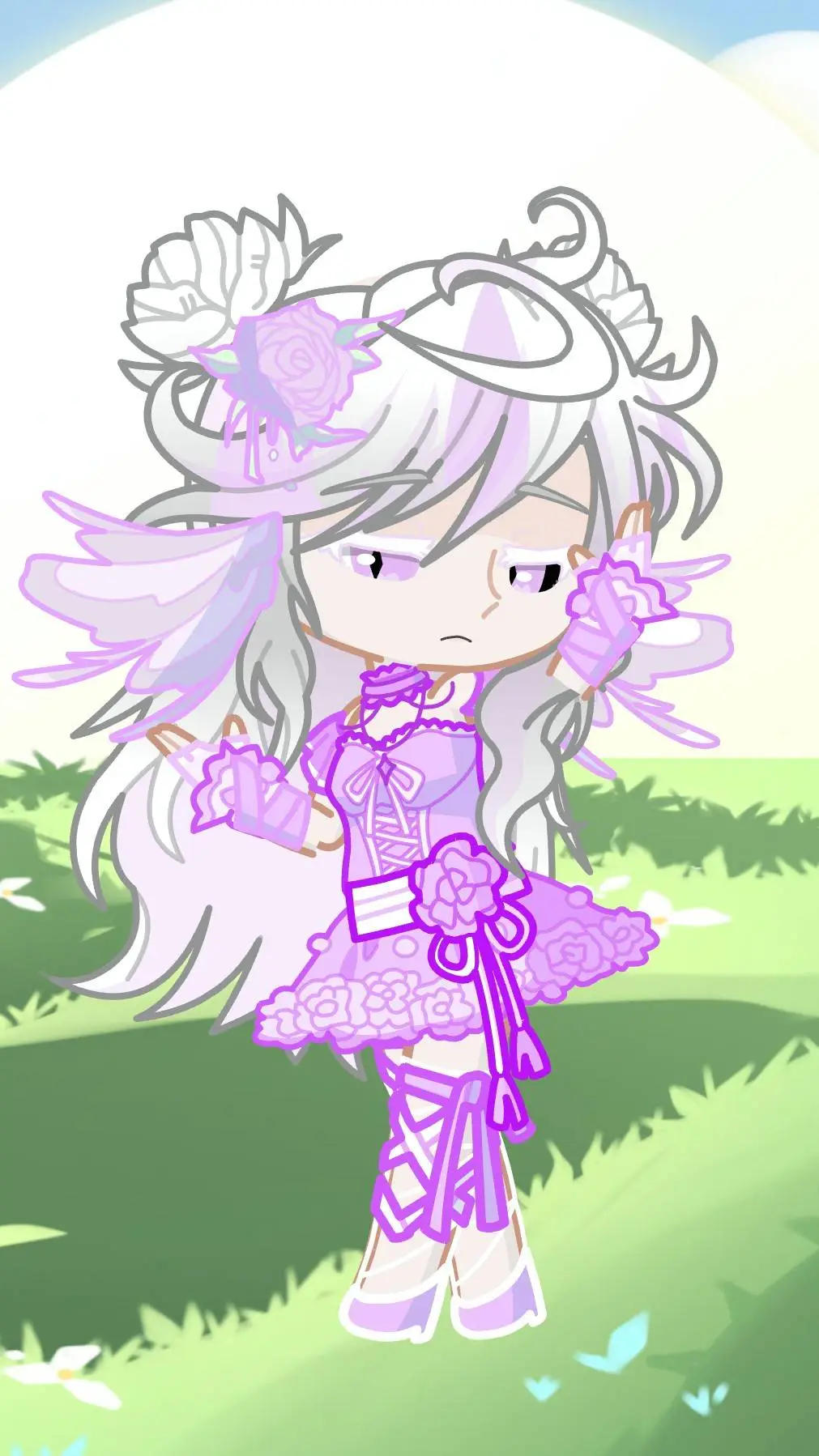 ai character: Crystalline💜 background