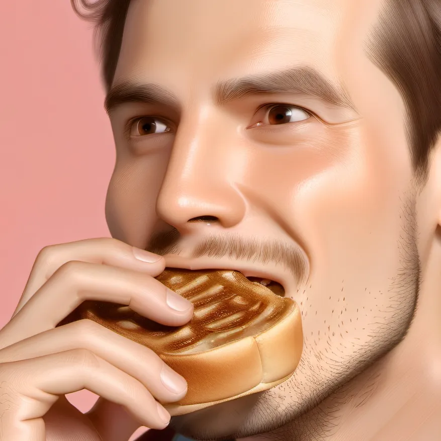 chat with ai character: a man eating