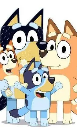 ai character: bluey family! background