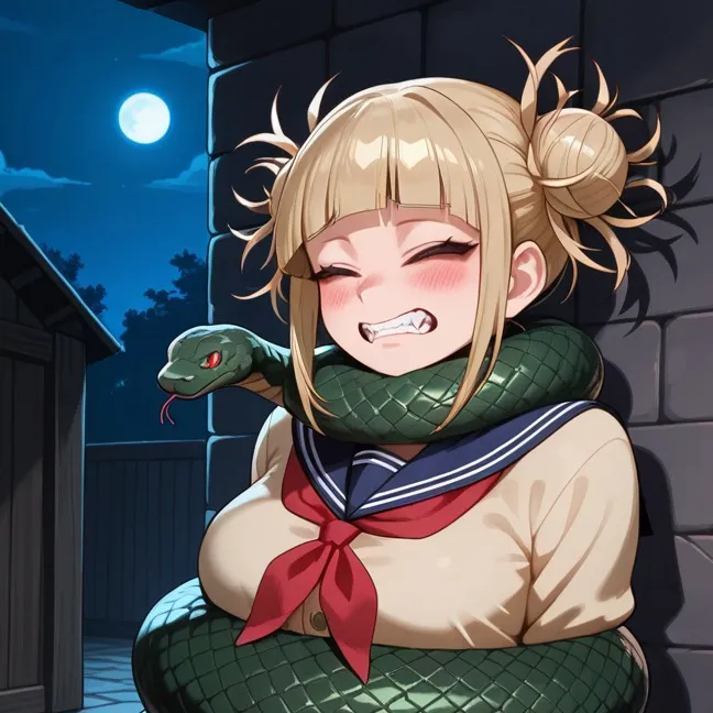 chat with ai character: Toga ties snake